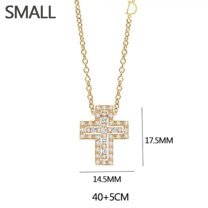 ANDYWEN 925 Sterling Silve Big Double Cross Pendant Long Chain Neckalce 2021 Korea Women High Quality D Twist Chain Jewelry Gift