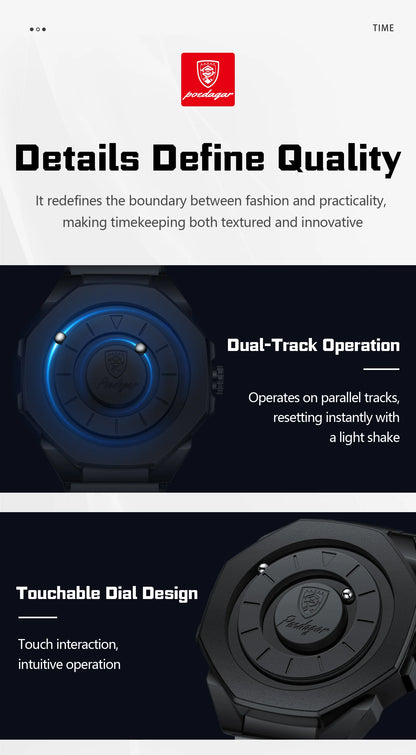 POEDAGAR Top Original Casual Watch For Men Waterproof Luxury Fashion Men's Clock Stainless Steel Man Wristwatch Quartz Sport+Box