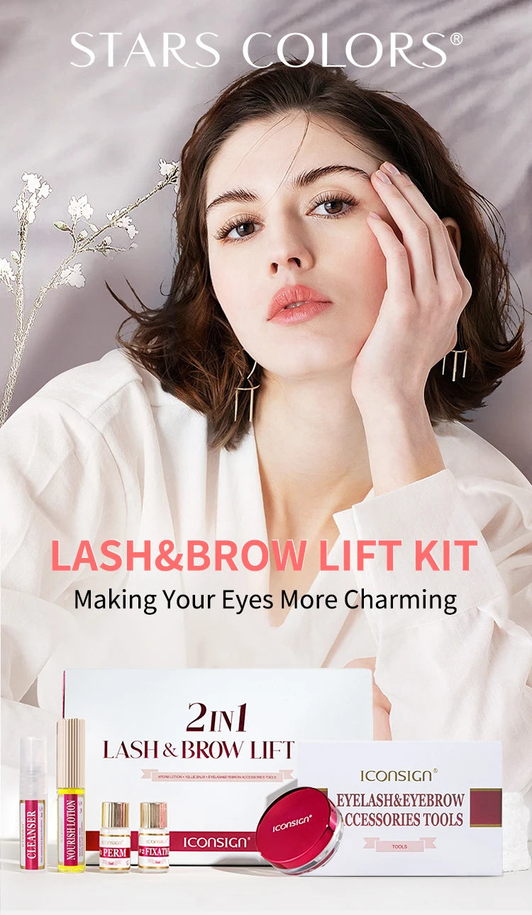 Dropshipping 2IN1  Eyelash Lifting Kit Fast Perming LASH & BROW Liftng Kit  Lasting 6-8 Weeks Mascara  Enhancer Makeup Tools