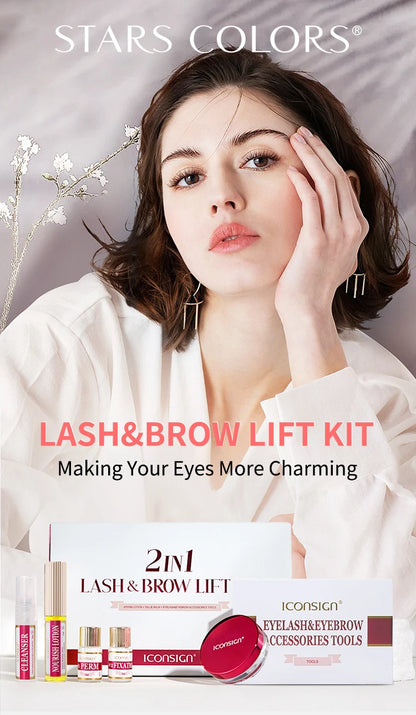 Dropshipping 2IN1  Eyelash Lifting Kit Fast Perming LASH & BROW Liftng Kit  Lasting 6-8 Weeks Mascara  Enhancer Makeup Tools