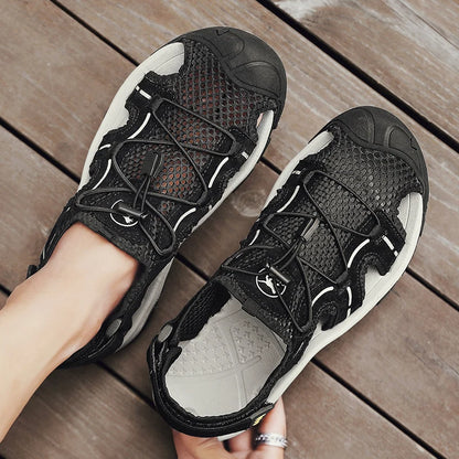 Genuine Leather Men's Sandals Summer Classic Outdoor Lightweight Walking Sneakers Hiking Men's Sandals Casual Beach Wading Shoes