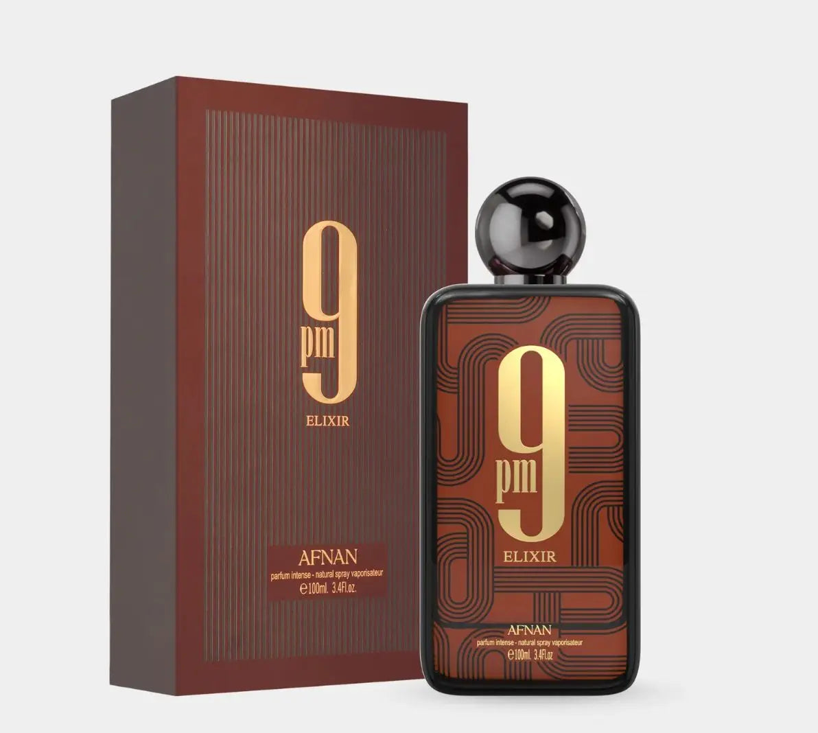 Afnan 9 PM Elixir Unisex Extrait de Parfum, 3.4 Fl. Oz, Lightweight and dura.bl.e