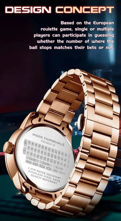 Mark Fairwhale Casual Leather Strap relógios masculino Quartz Fashion WristWatch Waterproof Fashion Watches for man reloj hombre