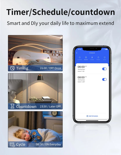 100-240V 16A Tuya Smart WiFi Switch Mini 1/2Gang Breaker Relay Smart Life App Remote Interruptor Google Home Alexa Voice Control