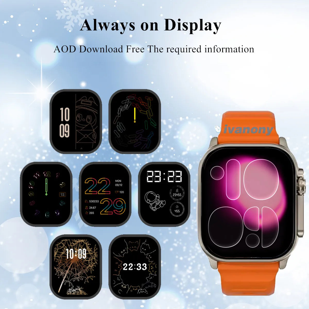 New Amoled H26 Ultra Plus Smart Watch 1GB Memory Support Whatsapp Reply Compass Offline Music Series 11 Smartwatch Men Women