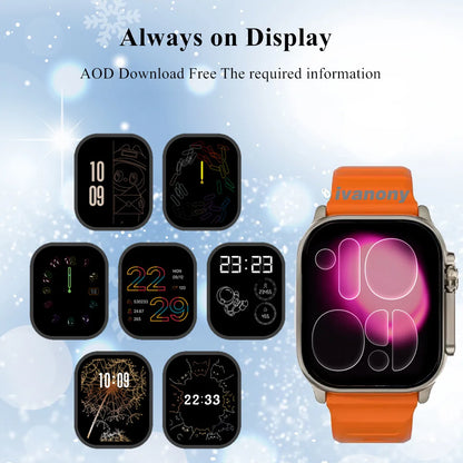 New Amoled H26 Ultra Plus Smart Watch 1GB Memory Support Whatsapp Reply Compass Offline Music Series 11 Smartwatch Men Women