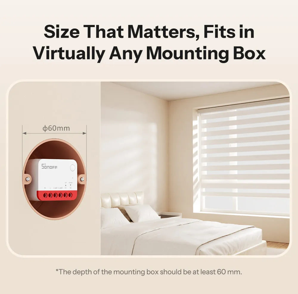SONOFF MINI-ZBRBS Zigbee Smart Roller Shutter Switch Zigbee Local Scene Signal Booster Transform Curtains eWeLink Via ZigBee Hub