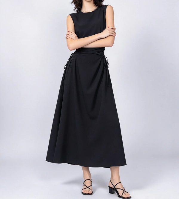 Sleeveless Crewneck Midi Dress
