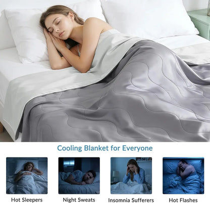 Cooling Comforter King Size Grey, Lightweight Summer Blanket for Hot Sleepers, Soft Breathable Bedding for Night Sweats