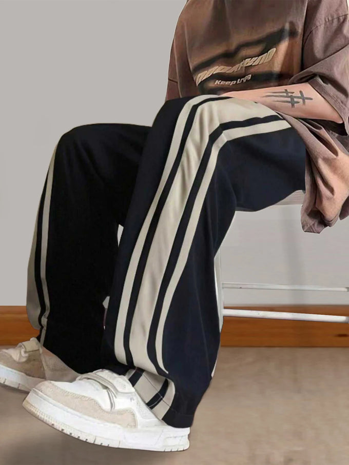 Men's Side-Stripe Wide-Leg Sweatpants — product image