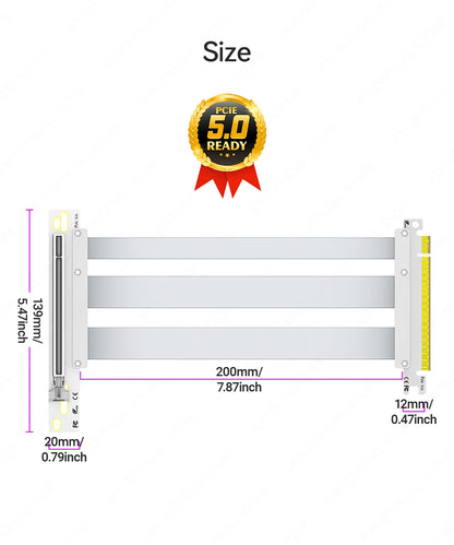 JEYI PCIe 5.0 X16 Riser Cable - 90° GPU Extension for RTX 5090/4090 & RX 7900 XTX, Mining Rig, WRX80/TRX40, 15cm/18cm/20cm/30cm