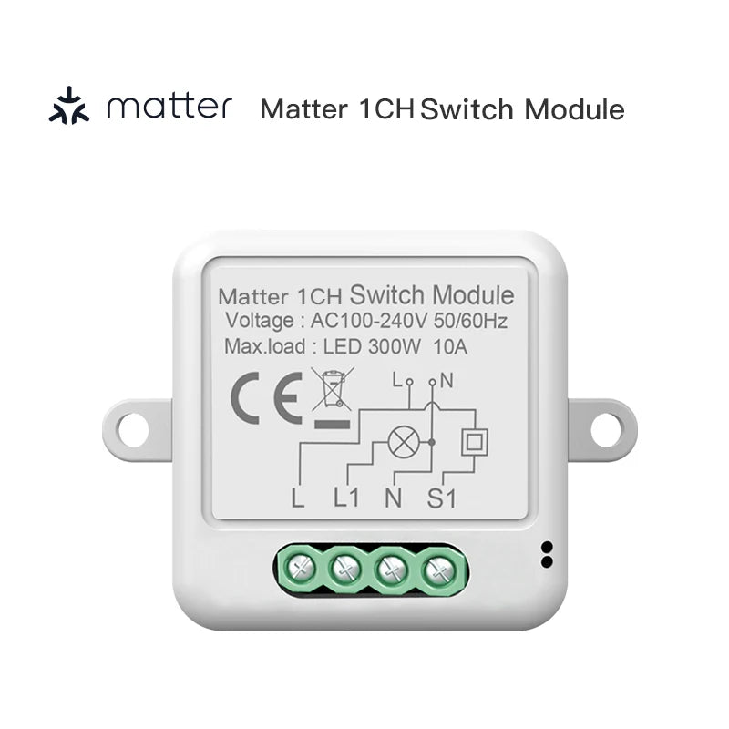Matter WIFI Smart Switch Module Relay Breaker HomeKit Wireless Control Breaker Works With Siri Alexa Google Home Smart Home Life