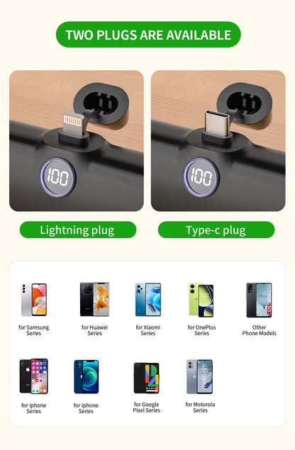 Fast Charge Portable Charger for iPhone Samsung Xiaomi Compact External Spare Battery Built-in Plug PD Fast Charging Power Bank
