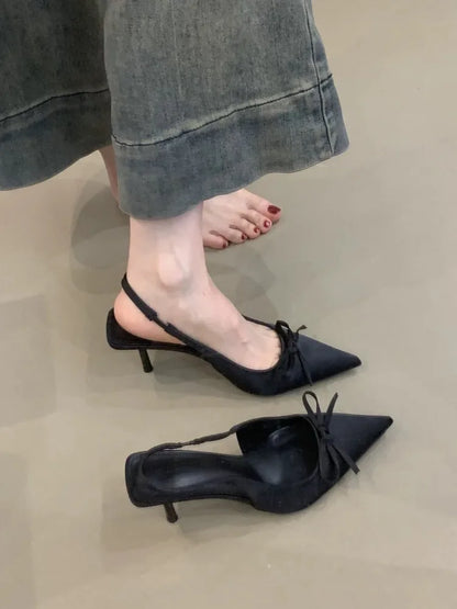 Designer Luxury Summer High Heel Women Sandals Fashion Butterfly-knot Singbacks Pumps Elegant Stripper Party Female Sandalias