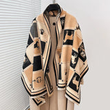 Horse-Print Winter Shawl Wrap — view 3