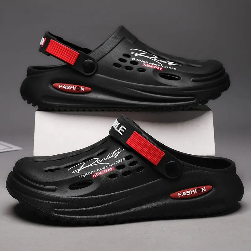 Men's Slippers EVA Hole Mens Mules Non-Slip Slippers thick Soft Platform Slide Fashion Comfortable Men's Sandals Summer Shoes