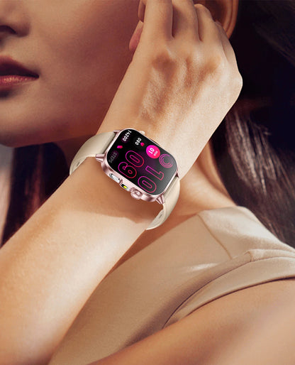 New Professional Health Watch Blood Pressure 2.01"AMOLED Screen Uric Acid Blood Lipids Flashlight Care Smart Watches for Women