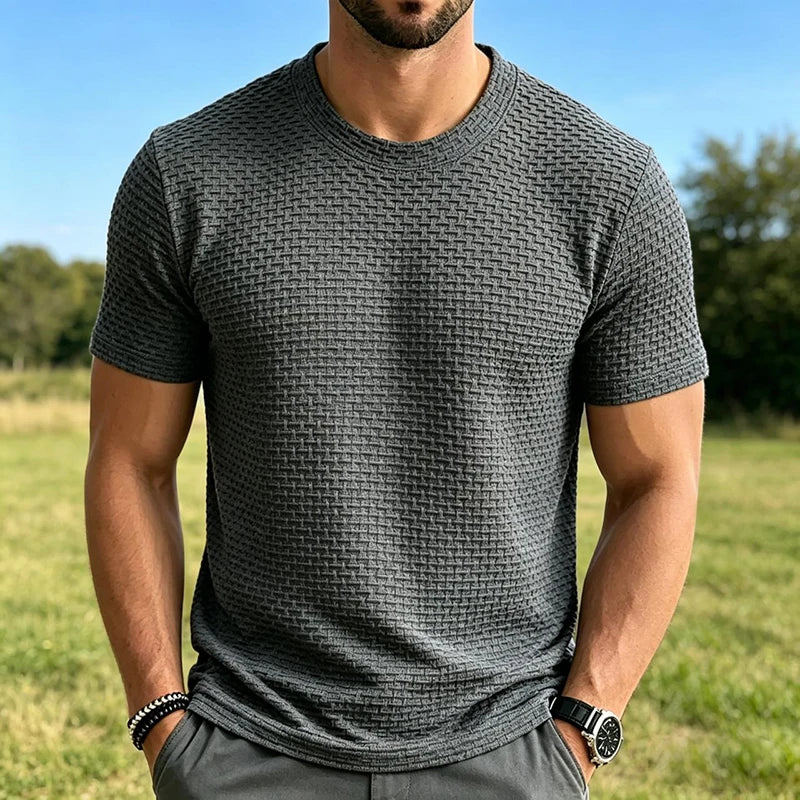 Ice Silk Mesh T-shirt Men's Short Sleeve Round Neck Tshirt Man Summer Half Sleeve Men Thin Solid Color Sports Tees Tops