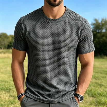 Ice Silk Mesh T-shirt Men's Short Sleeve Round Neck Tshirt Man Summer Half Sleeve Men Thin Solid Color Sports Tees Tops