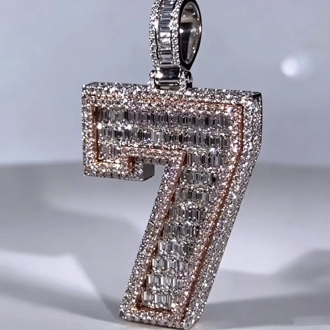 Number 7 Crystal Pendant Necklace — product image