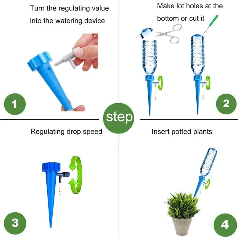 Automatic Drip Irrigation Watering System Plant Dripper Spike Kits Garden Self Watering Planter Insert Plant Watering Devices