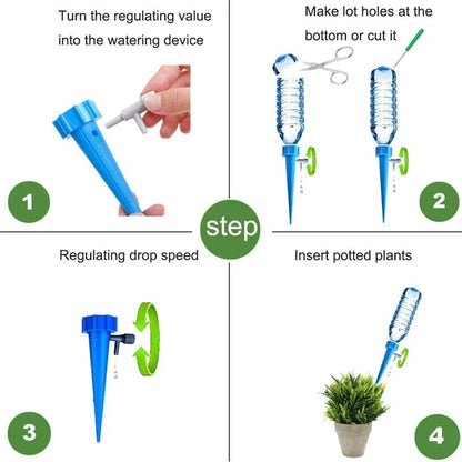Automatic Drip Irrigation Watering System Plant Dripper Spike Kits Garden Self Watering Planter Insert Plant Watering Devices