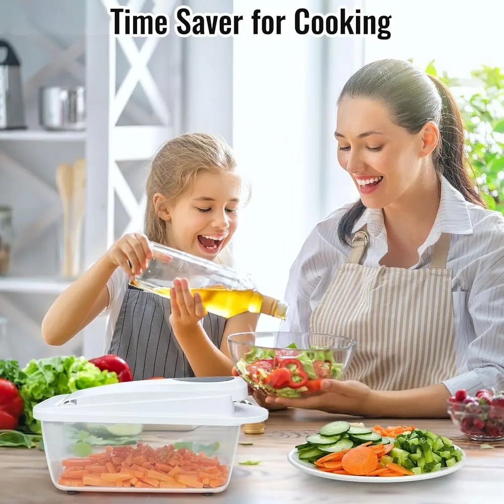 All-in-1 Vegetable Chopper Mandoline Slicer with Container, Food Chopper, Onion Chopper, Veggie Cutter or Salad, Kitchen Gadgets