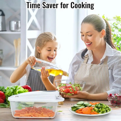 All-in-1 Vegetable Chopper Mandoline Slicer with Container, Food Chopper, Onion Chopper, Veggie Cutter or Salad, Kitchen Gadgets
