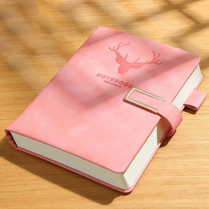 200pages A5 Leather Notebook with Leather Notebook Cover, Personalized Soft Cover and Bookmark, Perfect for Business, Meeting