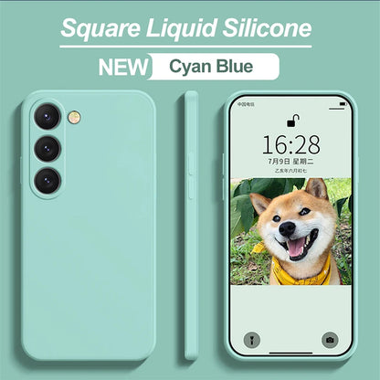 S26 S25 Ultra Case Square Liquid Silicone Phone Case For Samsung Galaxy S26 S25 S24 S23 S22 Ultra Plus S26Ultra Cases Soft Cover