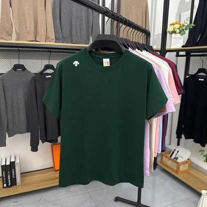 High end sports men's round neck short sleeved T-shirt brand embroidered top summer new 100% cotton comfortable casual T-shirt