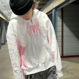 Spider Print Hooded Cardigan