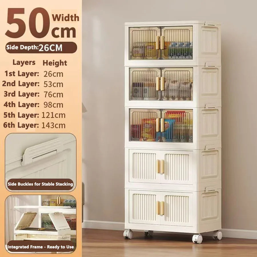 Large Capacity Dustproof Wardrobe Sundries Cabinet Multifunction Folding Storage Cabinet Locker Closet Organizer