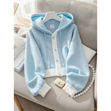 Patchwork Hooded Cardigan