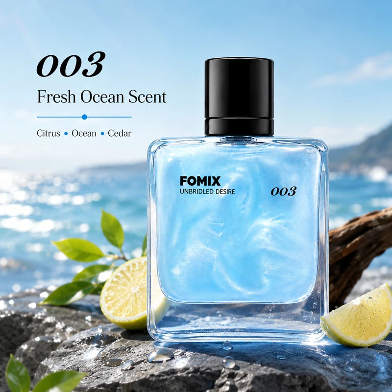 FOMIX 2PCS Men's Perfume Set, Long Lasting Fresh Ocean & Warm Seductive Eau De Parfum Spray, Citrus Floral Musk Woody Cologne, Day Night Portable Fragrance Gift for Him
