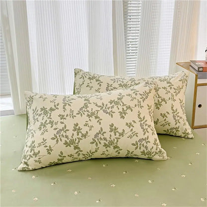 Queen/King Size Comorter Set, Bed our-Piece Cotton Summer PrincWind Quilt Cover Sheet Bedding(G,Queen)