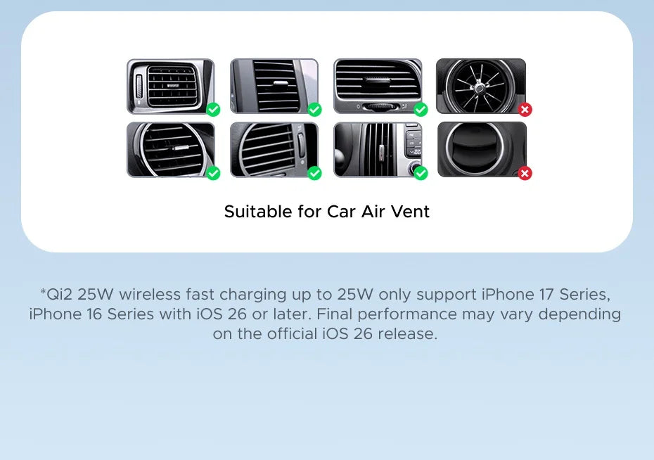 UGREEN Qi2.2 25W 15W Magnetic Car Phone Holder Wireless Charger Stand For iPhone 17 16 Pro Max Charging for Magsafe Car Charger
