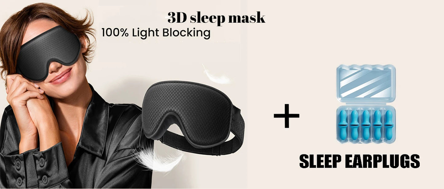 Sleep Mask ,Blackout Eye Masks for Sleep - 3D Breathable Soft Comfortable Eye Mask for Sleeping- Adjustable  Night Masks
