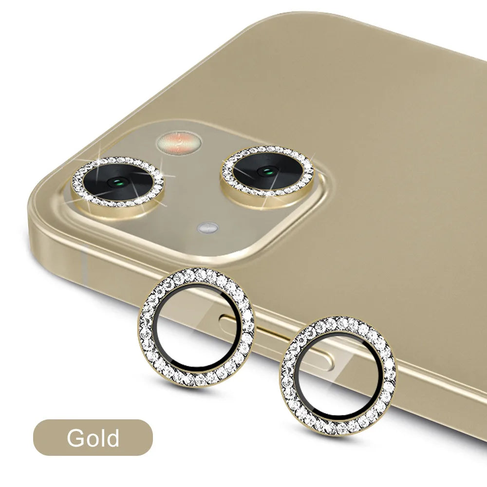 9D Diamond Lens Protector For iPhone 17 Pro Max Air Camera Tempered Glass Compatible with iPhone 14 15 16 Pro Max Ring Cover Cas