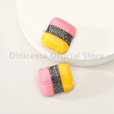 Color-Block Resin Stud Earrings — view 3