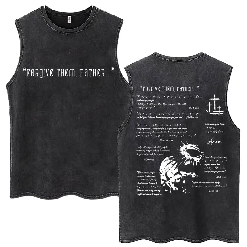 Washed Jesus Is King Christian Harajuku Vintage Tank Tops Men Women Gothic Sleeveless T-shirt Loose Summer Cotton Casual T Shirt