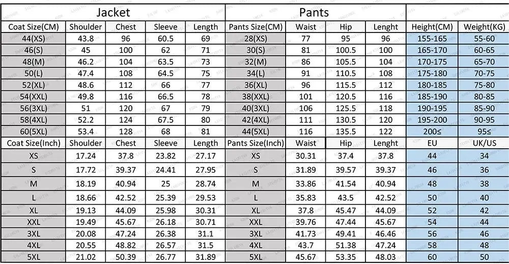 Elegant Black Men's Suits 2 Piece Jacket Pants Outfits Formal Single Breasted Stand Lapel Skinny Clothing Costume Homme