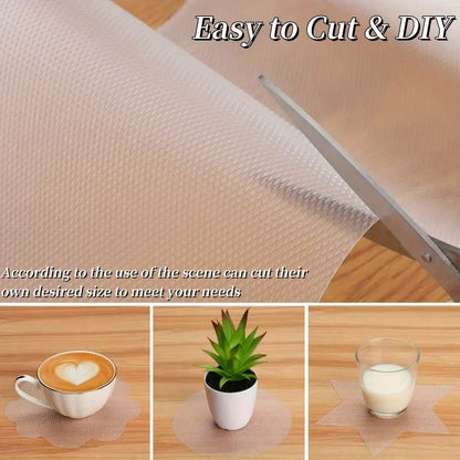1 Roll 300cm/118inch Waterproof Non-Slip Plastic Shelf Liner Roll,Multipurpose Cabinet Drawer Mat Liner for Kitchen Daisy Design