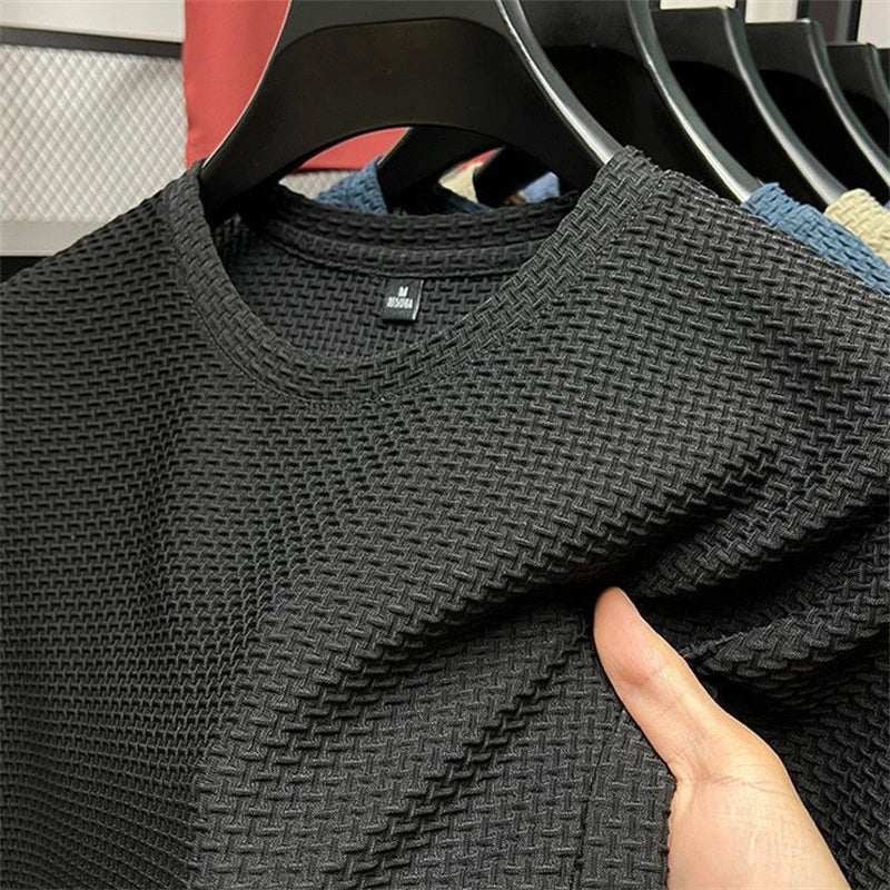Ice Silk Mesh T-shirt Men's Short Sleeve Round Neck Tshirt Man Summer Half Sleeve Men Thin Solid Color Sports Tees Tops