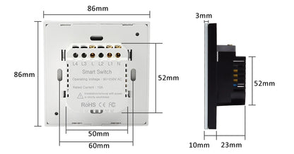 Tuya WiFi Smart On Off Light Switch 220V Power Button Wall Touch Alexa Google Home Voice With Without No Neutral Wire EU Two Way