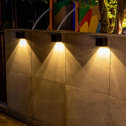 LED Solar Light Outdoor Garden Square Wall Lamp Outdoor Courtyard Garden Fence Lighting Wall Decoration Lamp