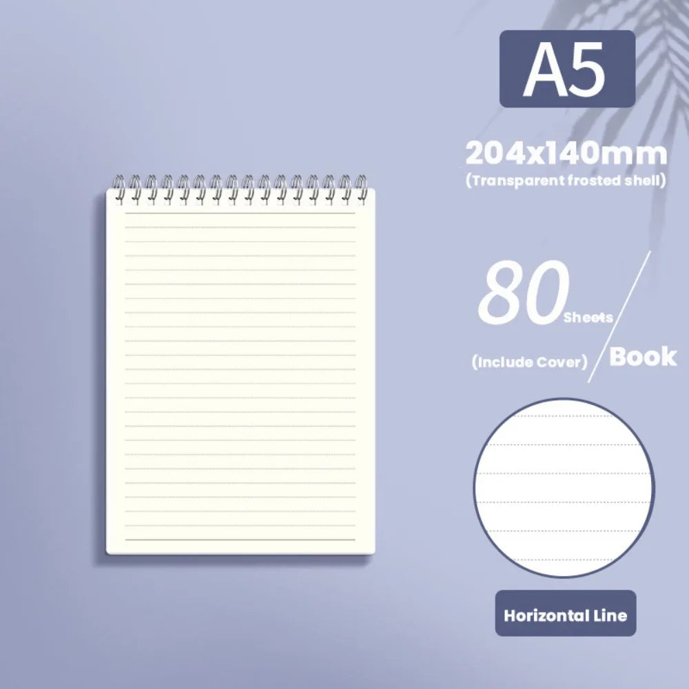 New Multifunctional A5/B5/A4 Coil Notebook 80Sheets Grids/Blank/Horizontal Line Notepad Flip Up Spiral Notebook Students Gift