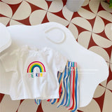 Girls' T-Shirt & Striped Pants Set — view 3