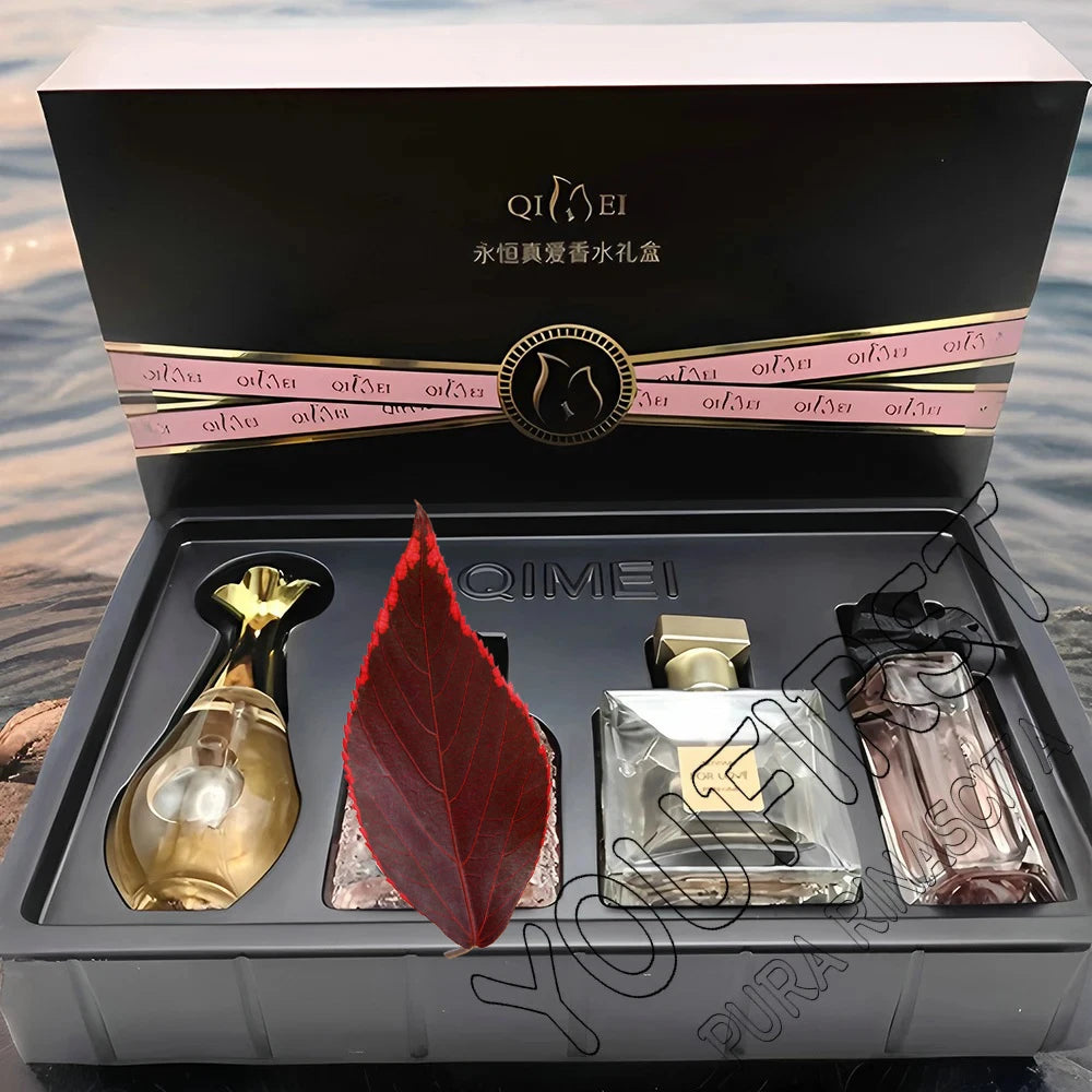 Luxury Brand Perfume Women Eau De Parfum Femme Gift Box 4Pcs Set 100ml Perfumes De Mujer Fresh Natural Floral Fruity Scent Spray