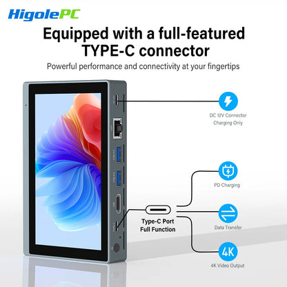 Industrial Higole Gole 2 Pro 5.5" Mini Computer Intel Win11 8/16GB RAM 4K for AI/Automation/Education Portable PC